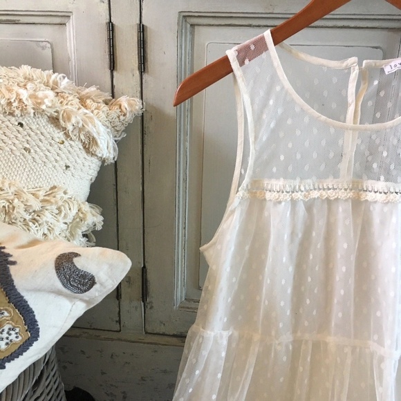 White Tulle Ruffle Hem Layering Tank Top Extender - Picture 4 of 5